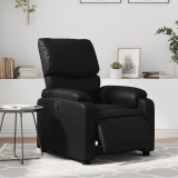 Gossi fotoliu rabatabil electric, negru, piele ecologica