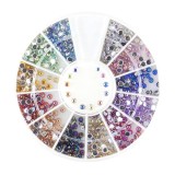 Decorațiuni nail art &ndash; strasuri rotunde 2mm &ndash; diverse culori cu efect AB