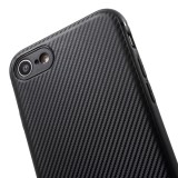 Husa apple iphone 7 ipaky carbon fiber negru, Flippy