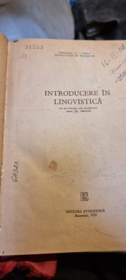 Al. Graur - Introducere in Lingvistica foto