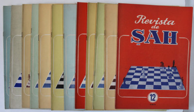 REVISTA DE SAH , ORGAN AL FEDERATIEI ROMANE DE SAH , ANUL XIII , COMPLET , SET DE 12 NUMERE SUCCESIVE , IANUARIE - DECEMBRIE , 1962 foto