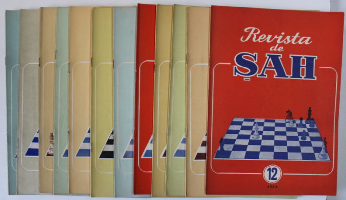 REVISTA DE SAH , ORGAN AL FEDERATIEI ROMANE DE SAH , ANUL XIII , COMPLET , SET DE 12 NUMERE SUCCESIVE , IANUARIE - DECEMBRIE , 1962