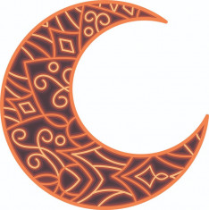 Sticker decorativ, Mandala, Portocaliu, 60 cm, 7180ST-2 foto