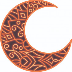 Sticker decorativ, Mandala, Portocaliu, 60 cm, 7180ST-2