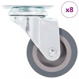 Set 8 Roti Pivotante Gossi 50mm TPR, Fier Zincat, Sarcina 35kg/Roata, Accesorii Mobila, Carucior, Mese, Rafturi