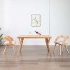 VidaXL Scaune de bucătărie, 2 buc, crem, lemn curbat &amp; piele ecologică 283104