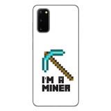 Husa compatibila cu Samsung Galaxy S20 Silicon Gel Tpu Model Minecraft Miner