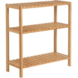 SONGMICS Raft de depozitare din bambus, cu 3 niveluri, 60x26x66 cm, maro Household NewTrend