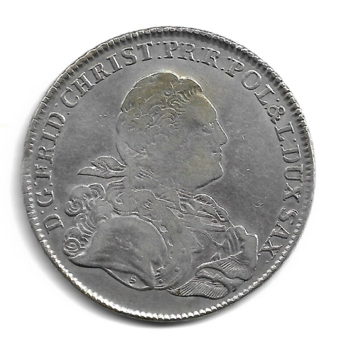 1763 Conventionsthaler Frederick Christian 4/3 Thaler Saxony Germany - Argint