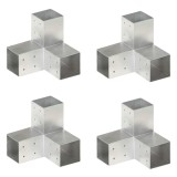 Gossi conectori de grinda, forma y, 4 buc, 81x81 mm, metal galvanizat