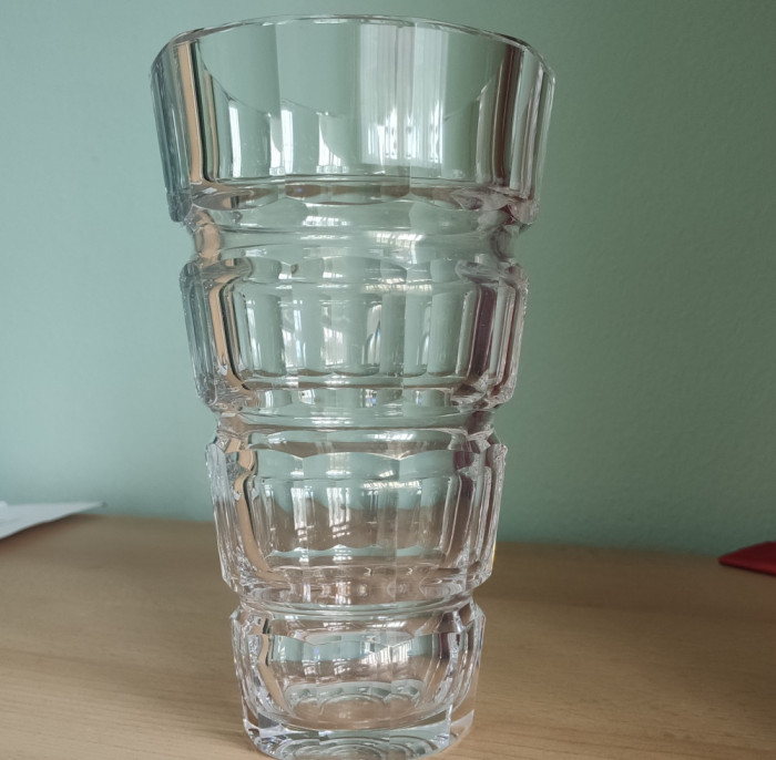 LICHIDARE ! Vaza Art Deco din Cristal, Joseph Hoffman pentru Moser, Cehia -