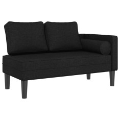 Sezlong cu perne, negru, material textil foto