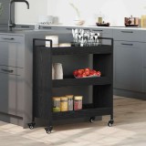 vidaXL Troler de Bucătărie Stejar negru 70 x 30 x 82 cm Lemn compozit
