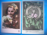 HOPCT 1804 COPII--ROMANTICA-FRANTA-LOT 2 CARTI POSTALE VECHI-CIRCULATE