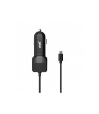 Alimentator USB bricheta auto cu cablu micro USB 2 iesiri 2.4A negru Well foto