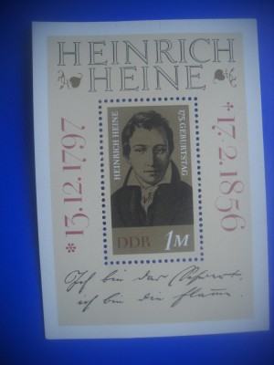 HOPCT TIMBRE MNH 217 HEINRICH HEINE 175 ANI NASTERE 1972- 1 VAL GERMANIA foto