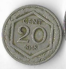 Moneda 20 centesimi 1918 - Italia foto