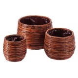 Cumpara ieftin Set 3 ghivece flori fibre naturale maro II 18 x 19 cm, 24,5 x 22 cm, 31 x 25 cm
