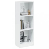 Cumpara ieftin Bibliotecă cu 3 rafturi, alb extralucios, 40x24x109 cm