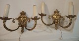 Superba pereche de aplice in stilul francez Louis din bronz masiv