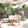 Set Mobilier Gradina Gossi, 4 Piese, Lemn Acacia, Perne Crem, Coltar, Canapea, Taburet, Masa