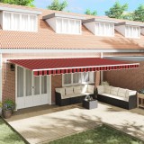 vidaXL Marchiză retractabilă manuală portocalie și maro 600x300 cm