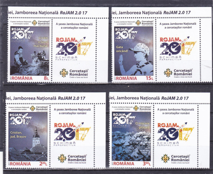 CERCETASII ROMANIEI,JAMBOREEA NATIONALA,SERIE CU VINIETA,2017,Lp.2155,MNH.