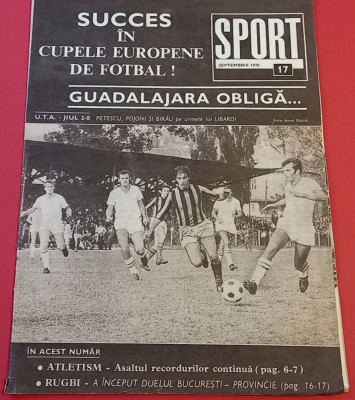 Revista SPORT nr.17/septembrie 1970 (echipele romanesti in cupele europene) foto