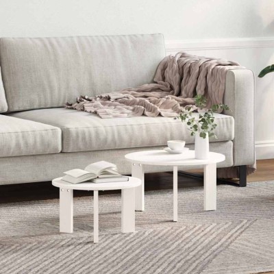 Set de măsuțe de cafea 2 pcs Alb 47.5 x 47.5 x 27 cm foto
