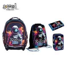 Set Micul Scolar: Ghiozdan, Penar echipat, Sac Sport, Portofel, Dream Big -