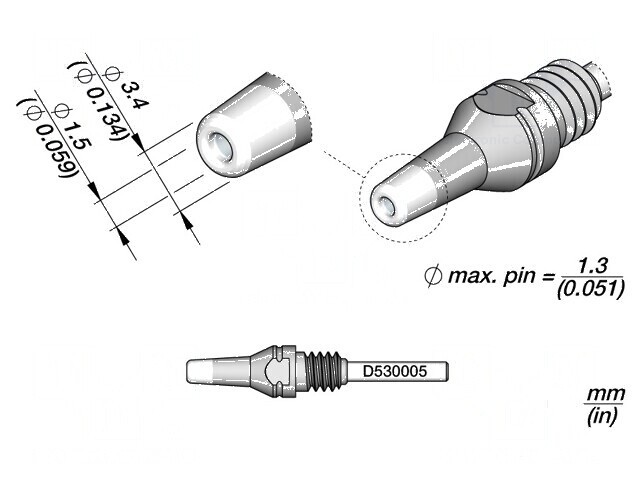 V&acirc;rf pentru ciocane de dezlipit 3,4x1,5mm