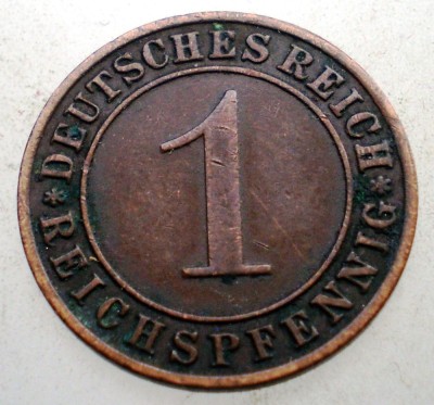 B.278 GERMANIA WEIMAR 1 REICHSPFENNIG 1935 D foto