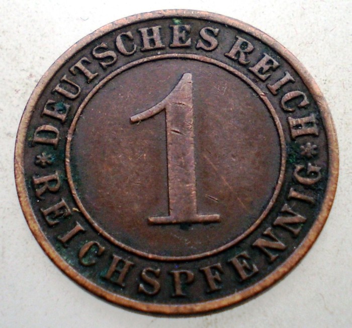 B.278 GERMANIA WEIMAR 1 REICHSPFENNIG 1935 D