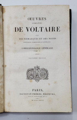 OEUVRES COMPLETES DE VOLTAIRE, TOME LXIII - PARIS, 1828 foto