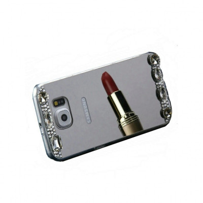 Husa i-berry Mirror Diamod Argintie Pentru Samsung Galaxy S6 G920 foto