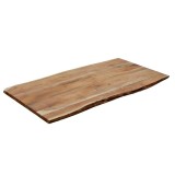 Blat de masă Emilio pakoworld lemn masiv de salc&acirc;m &icirc;n nuanță Naturală 200x95x3.6cm