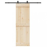 VidaXL Set feronerie pentru ușă glisantă, negru, 183 cm, oțel