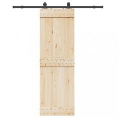 vidaXL Set feronerie pentru ușă glisantă, negru, 183 cm, oțel