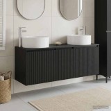 Cumpara ieftin Set dulap baie 3 buc. Negru 161,5 x 44,5 x 80 cm Lemn prelucrat