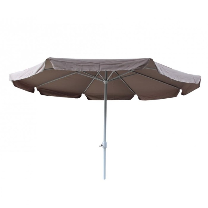 Umbrela pentru terasa Nfau, rotunda, structura metal, 350 x 250 cm, crem Umbrela pentru terasa Nfau, rotunda, structura metal, 350 x 250 cm, crem