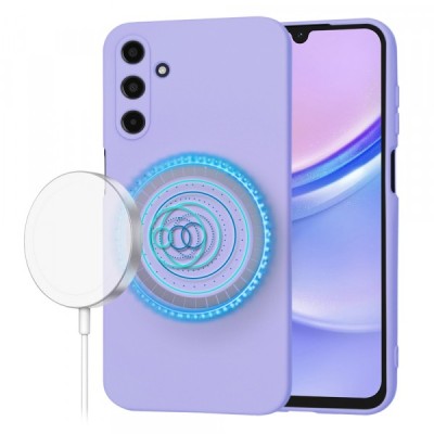 Husa MagSafe pentru Samsung Galaxy A15 A155, Techsuit, SoftFlex, Mov Deschis foto