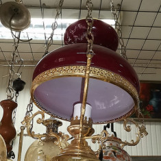 Elegant lampadar opalina electrica cu elemente din bronz