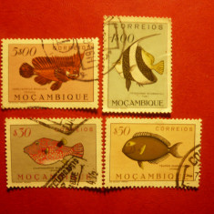 4 Timbre Mozambic colonie portugheza 1951 - Pesti , stampilate