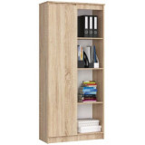 Biblioteca, placa laminata, 8 rafturi, 1 usa, stejar, 80x35x180 cm GartenVIP DiyLine, Artool