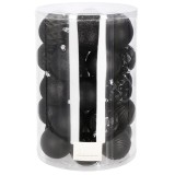 Set globuri de Craciun, 30 bucati, 8cm, 6 modele, negru Household NewTrend