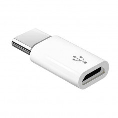 Adaptor convertor micro USB la tip C alb foto