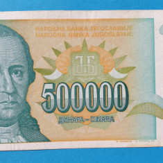 500.000 Dinari anul 1993 Bancnota Iugoslavia CINCI SUTE MII - Jugoslavije