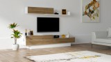 Cumpara ieftin Ansamblu Comoda TV Elda Alb-Walnut