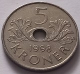 Norvegia , 5 Kroner 1998, Europa