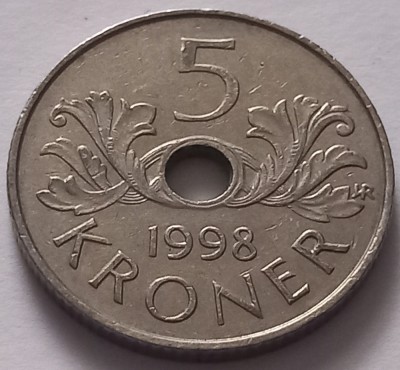 Norvegia , 5 Kroner 1998 foto